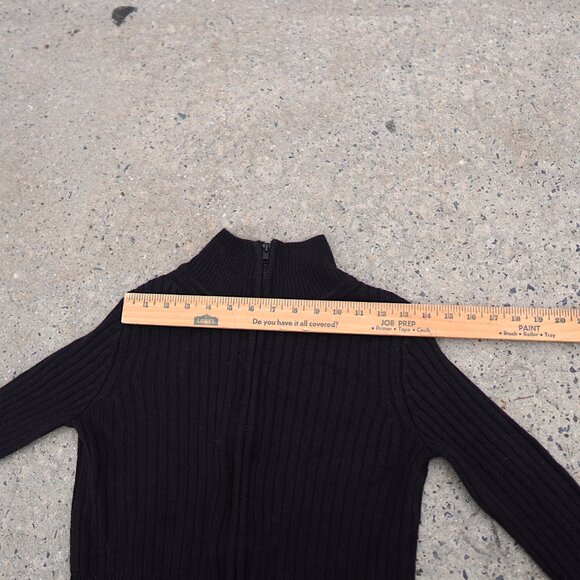 H&M Divided Black Zip Up Collared Sweater Size M Cozy Fall Winter Work Casual - Picture 5 of 10